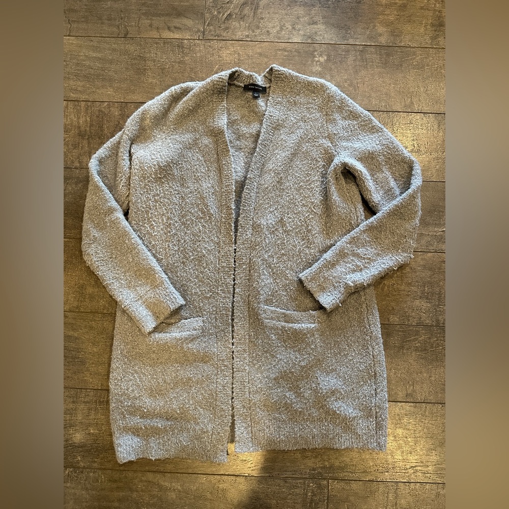 Ann Taylor Long Grey Cardigan Size Small